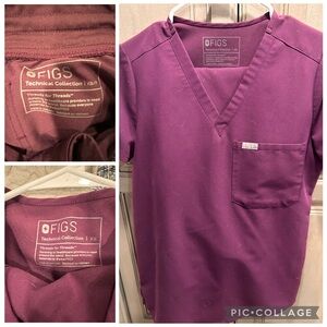 Figs Deep Purple Scrub Top and Bottoms